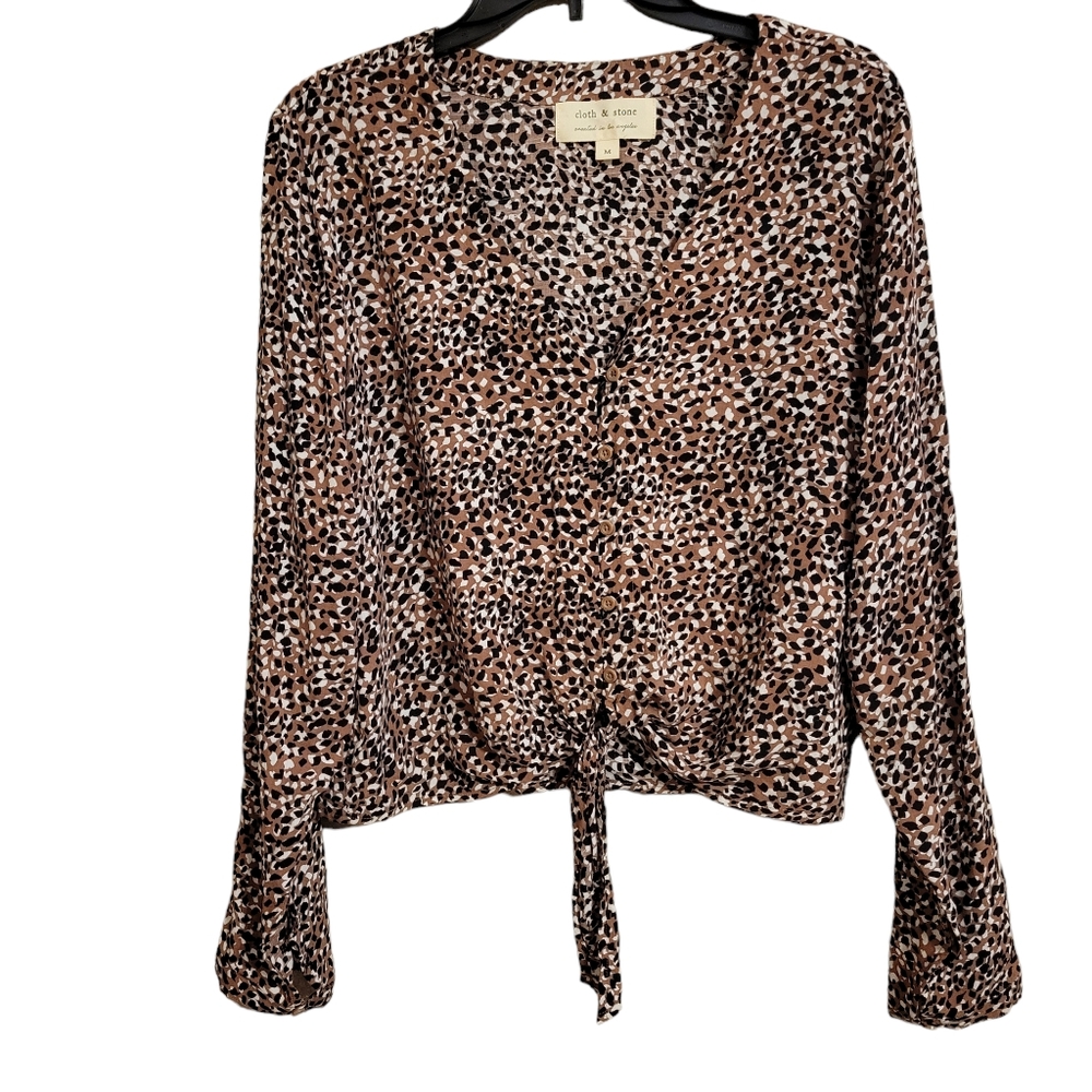 Cloth & Stone Animal Print Boxy Blouse